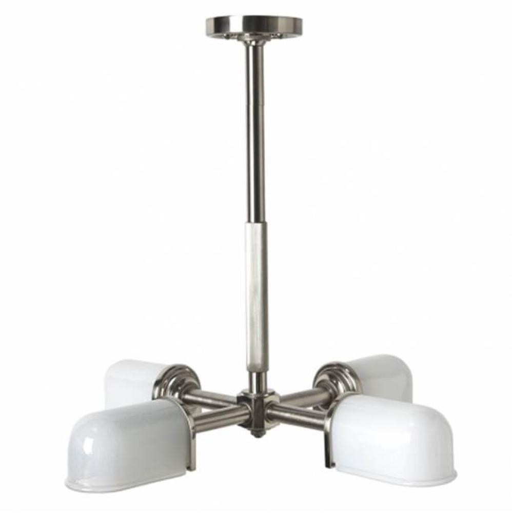 R.W. Atlas Ceiling Mounted Four Light Pendant with Glass Shades in Burnished