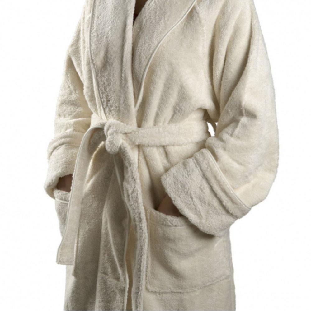 Gotham Unisex Robe Medium/Large in Ecru with Ecru