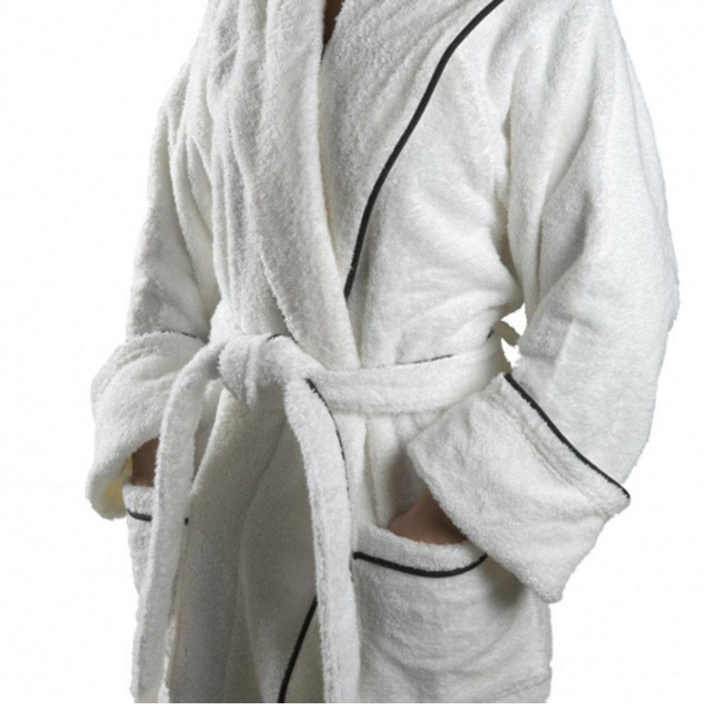 Gotham Unisex Robe Small in White/Black
