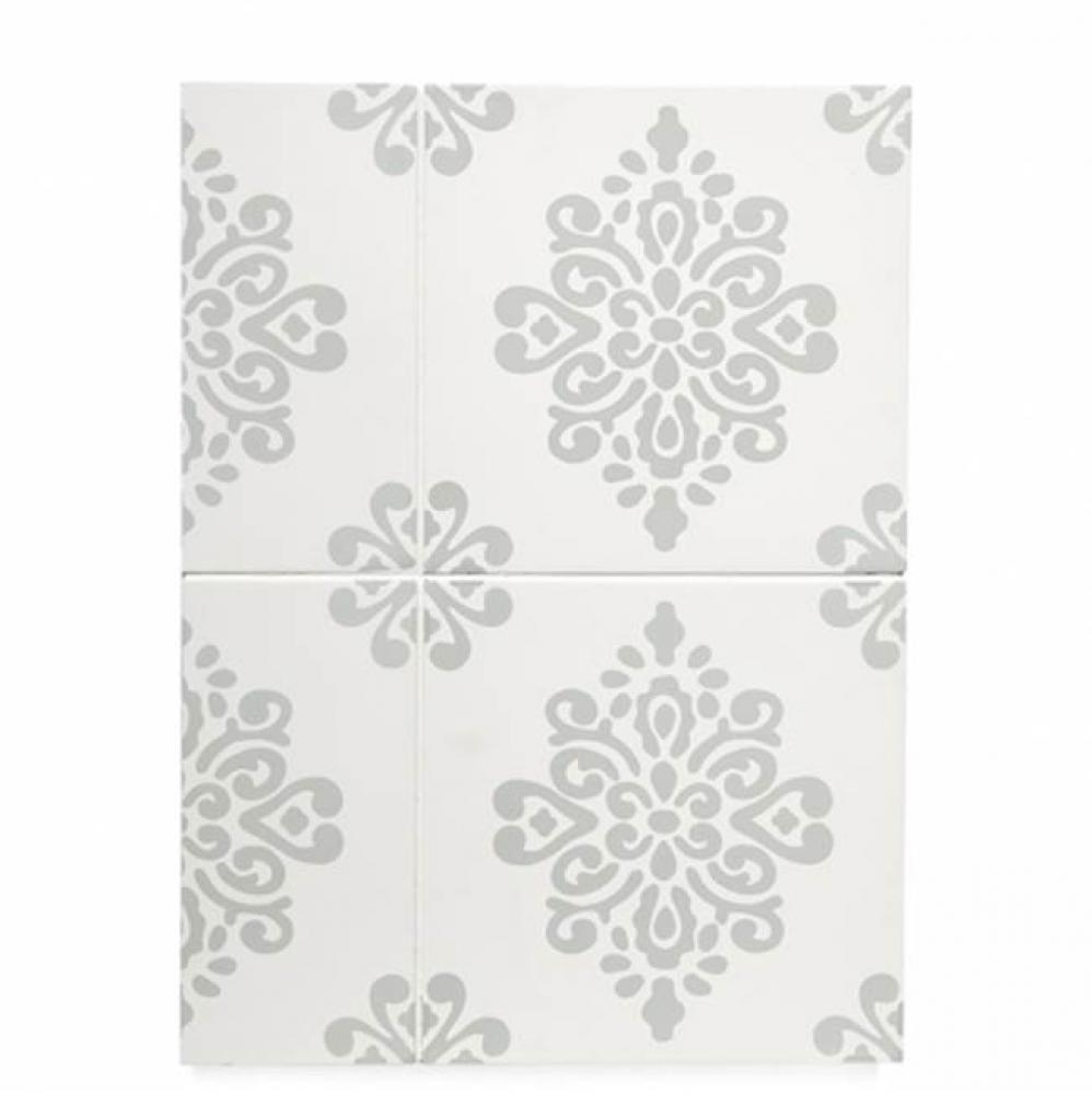 Promenade Decorative Field Tile Damask 8'' x 8'' Matte