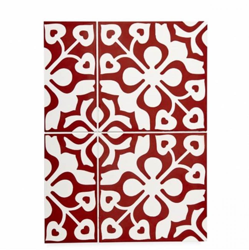 Promenade Decorative Field Tile Clover Wheel 8'' x 8'' Matte