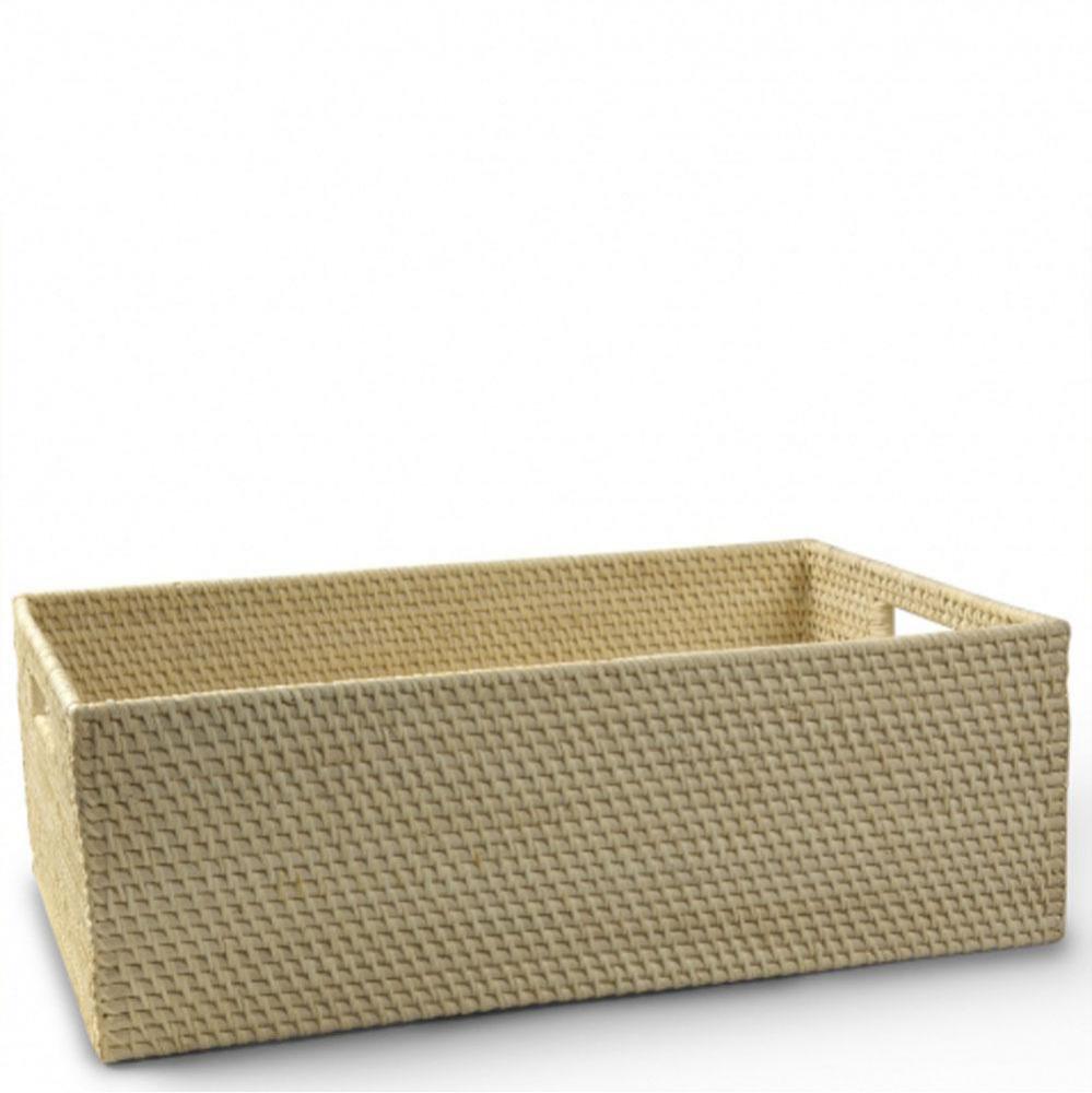 Palm Large Rectangular Basket with Handles in Natural