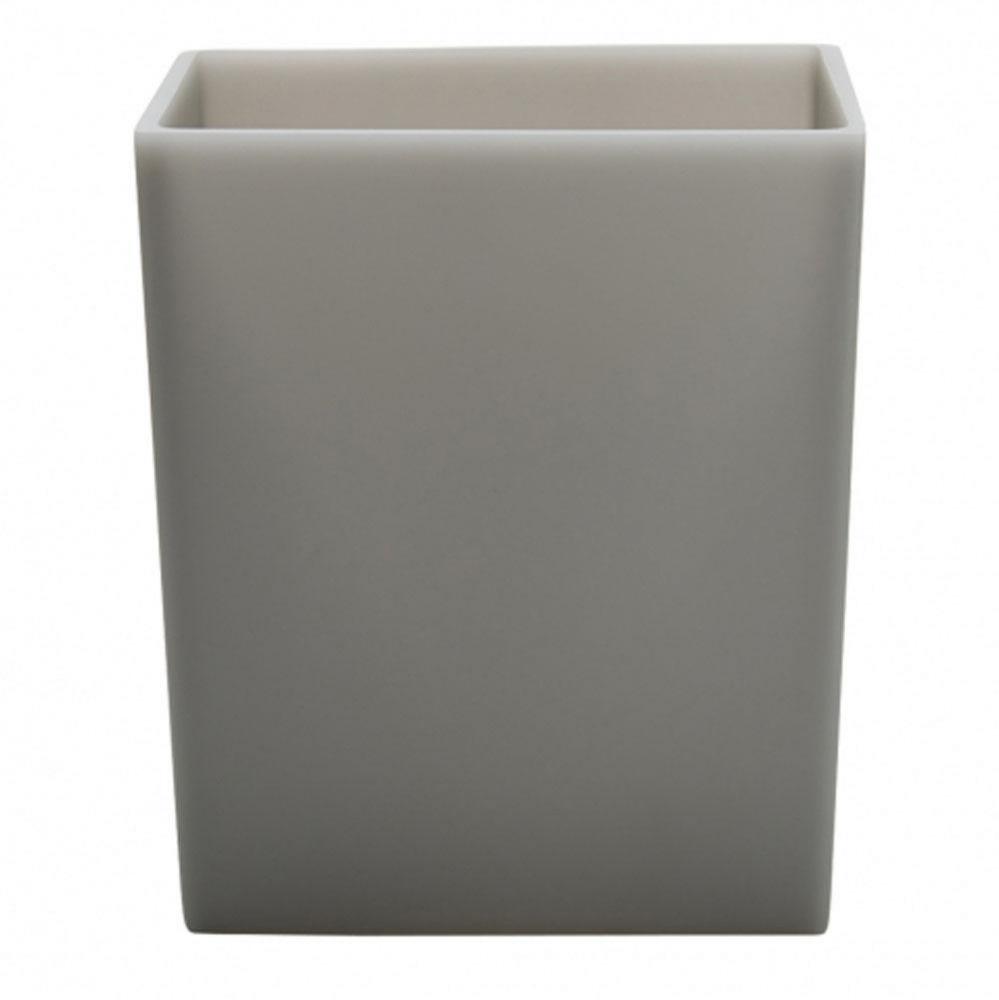 Resin Small Rectangular Waste Can in Soft Gray