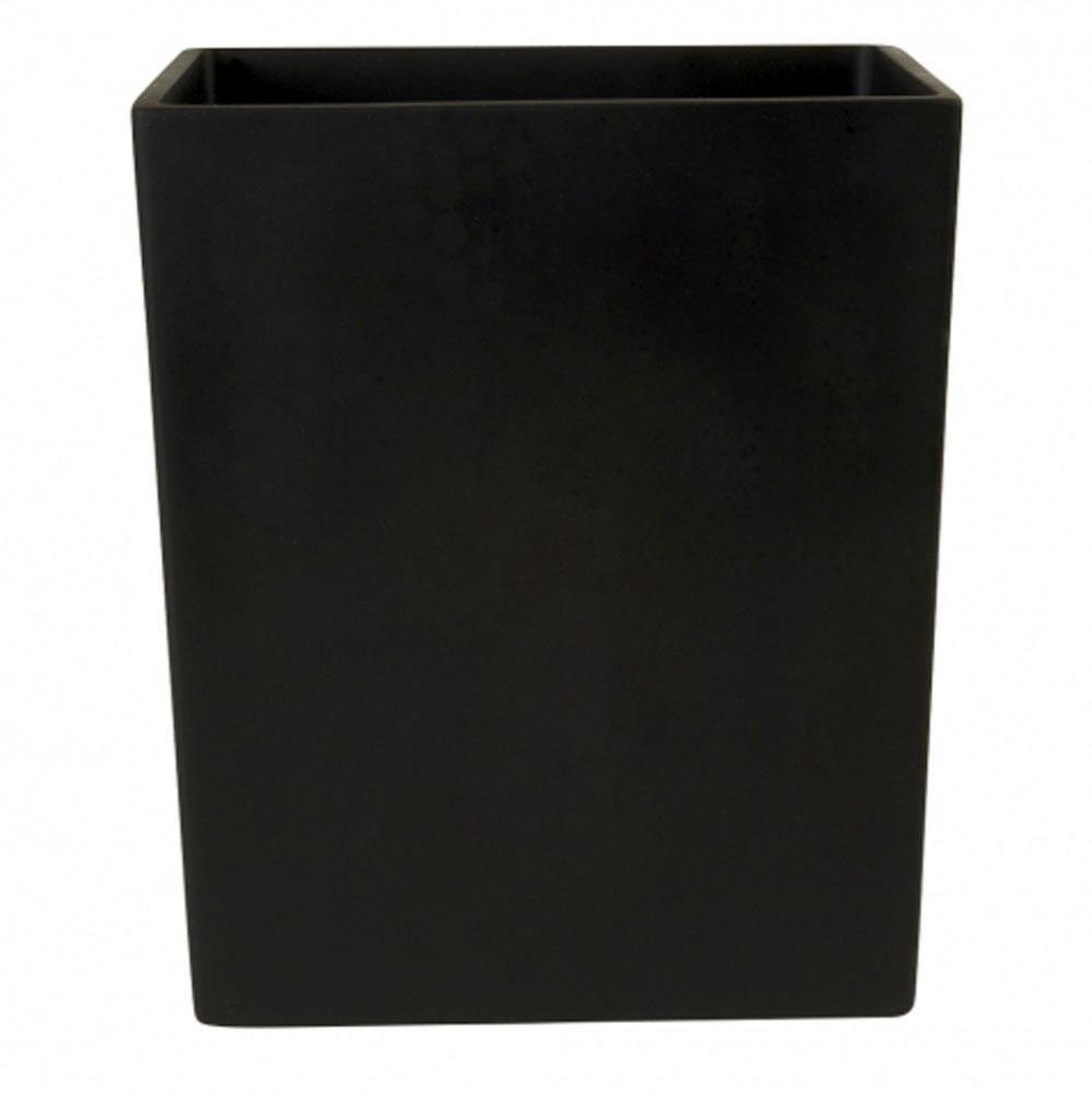 Resin One Size Rectangular Waste Can in Black