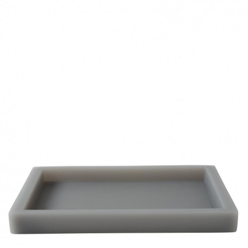 Resin Medium Rectangular Tray in Soft Gray