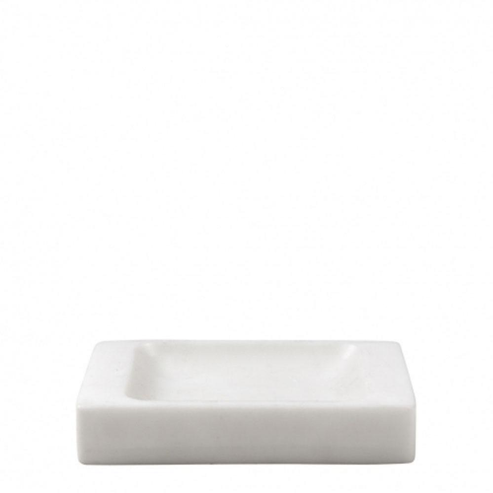 Resin Freestanding One Size Rectangular Soap Dish in White