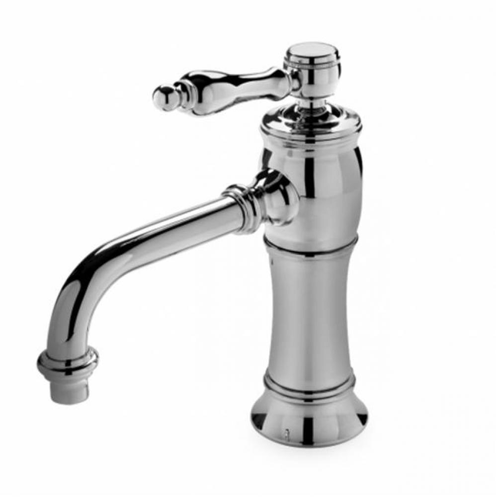 Julia High Profile One Hole Deck Mounted Lavatory Faucet with Metal Lever Handles in Unlacquered B