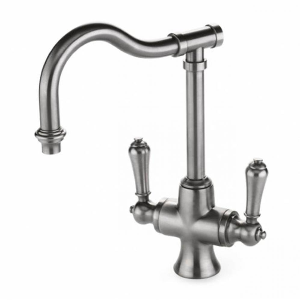 Medoc One Hole High Profile Kitchen Faucet, Metal Lever Handles in
