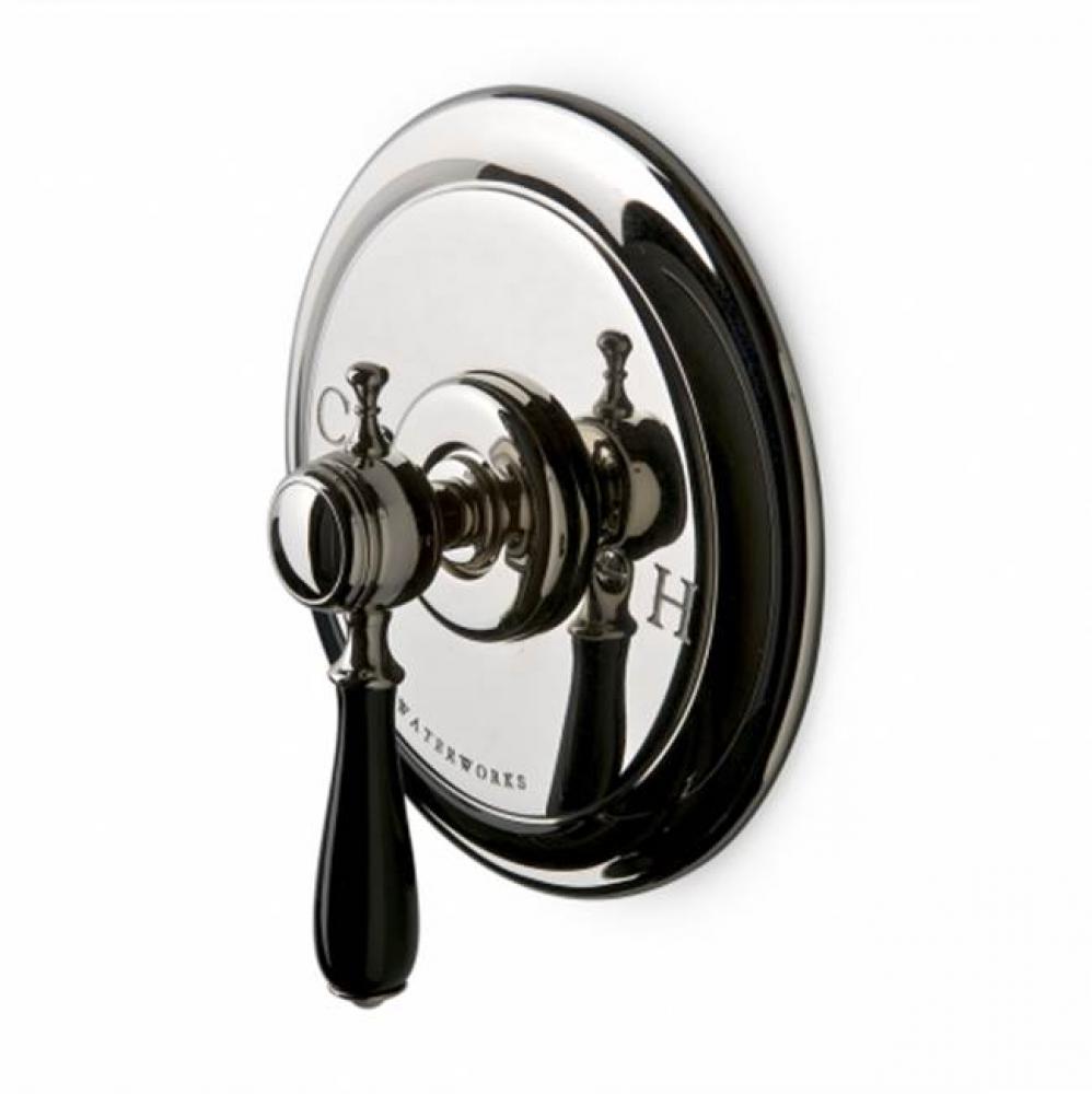 Julia Pressure Balance Control Valve Trim with Black Porcelain Lever Handle in Matte