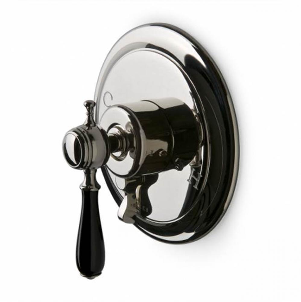 Julia Pressure Balance with Diverter Trim with Black Porcelain Lever Handle in