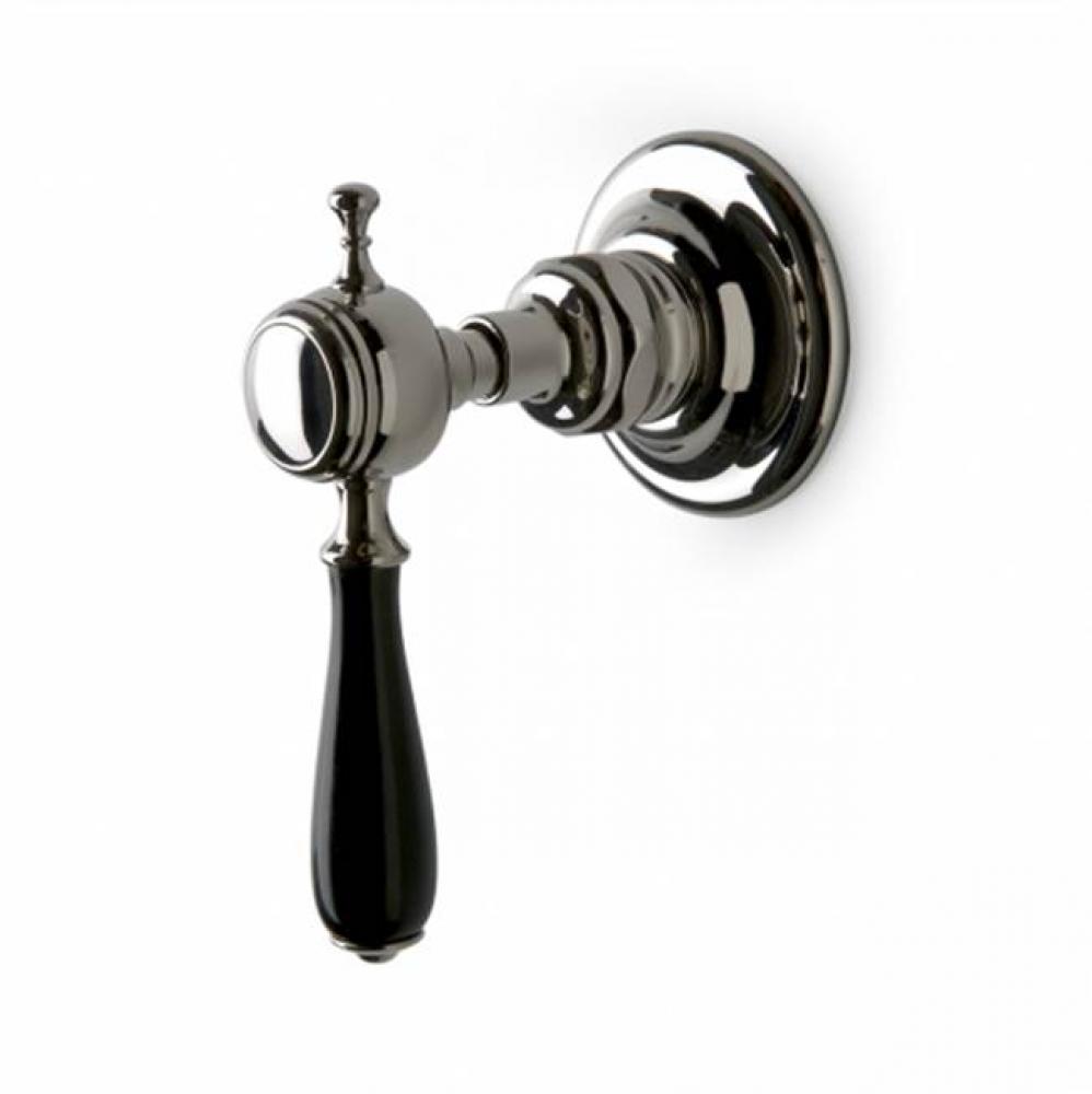 Julia Volume Control Valve Trim with Black Porcelain Lever Handle in