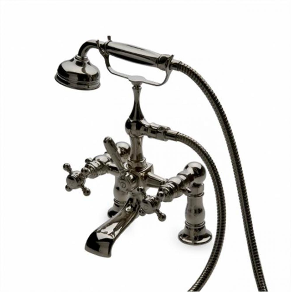 Julia Exposed Tub Filler With Handshower and Metal Lever Diverter in Matte
