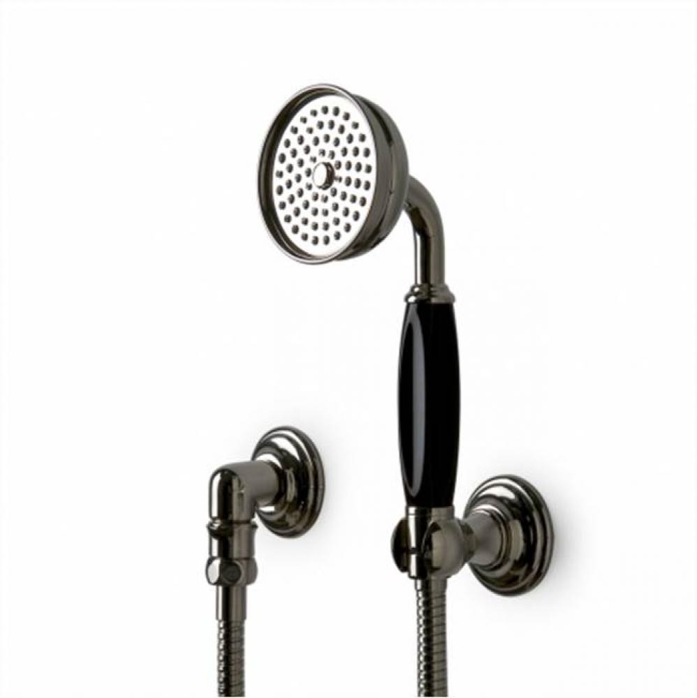 Julia Handshower On Hook with Black Porcelain Handle in