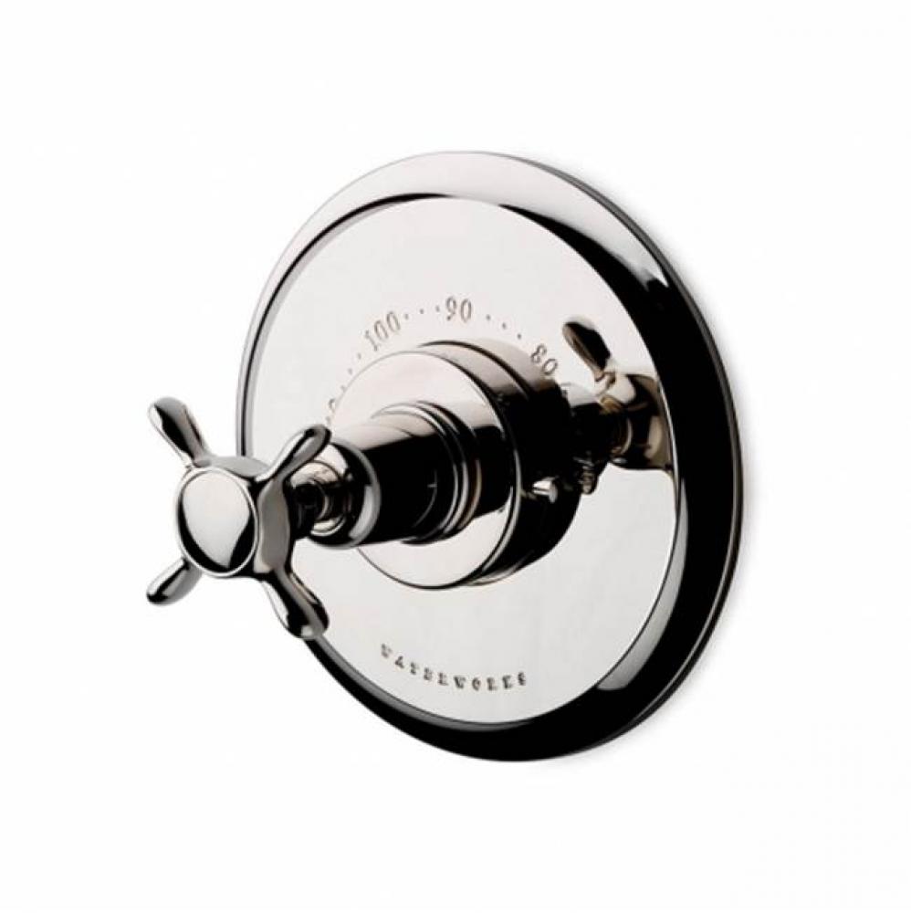 Easton Classic Thermostatic Control Valve Trim with Blank Indice and Metal Cross Handle in