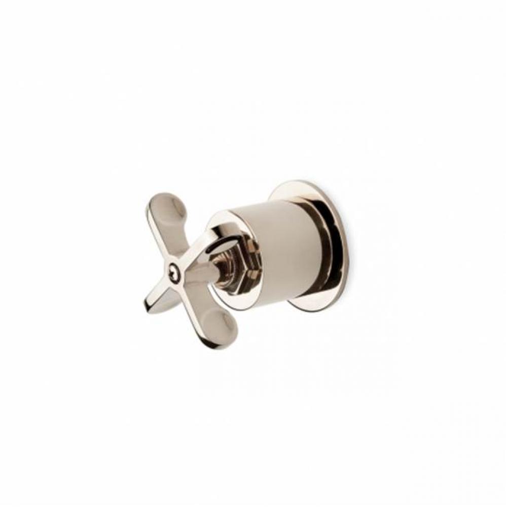 Henry Volume Control Valve Trim with Metal Cross Handle in Burnished Brass