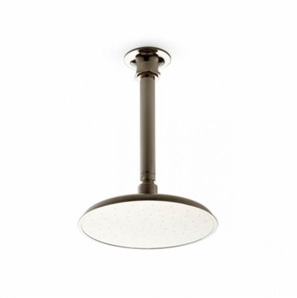 Henry 8 Ceiling Mounted Shower Rose, Arm and Flange in Matte Nickel, 2.5gpm