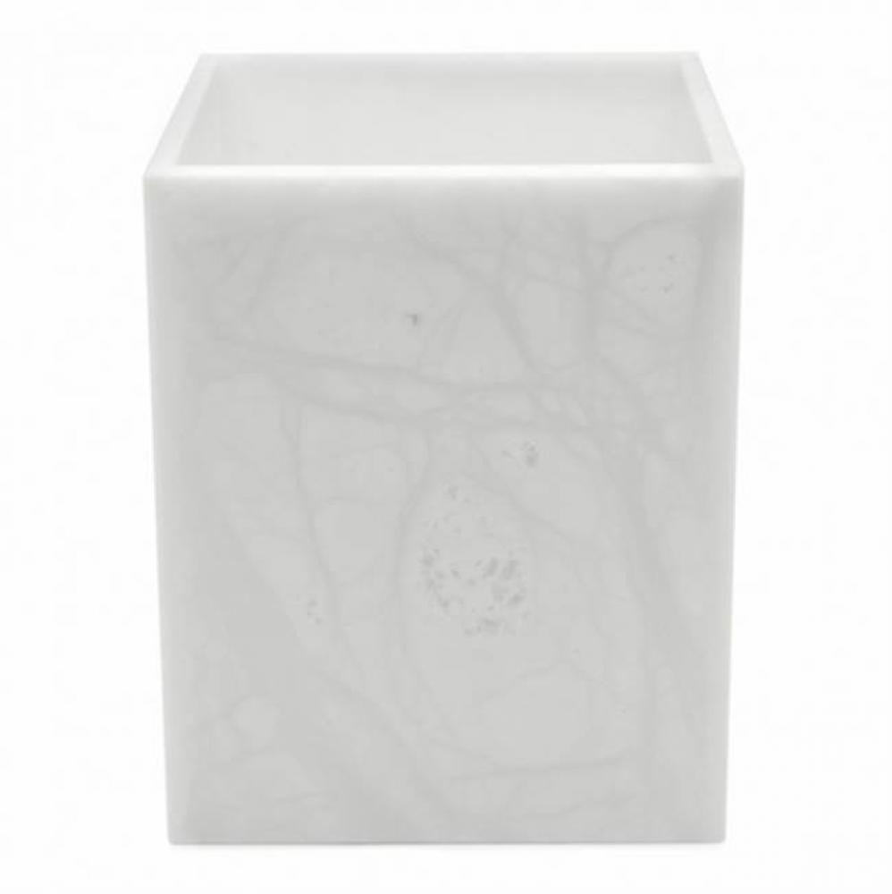 Cava Square Waste Can in Alabaster