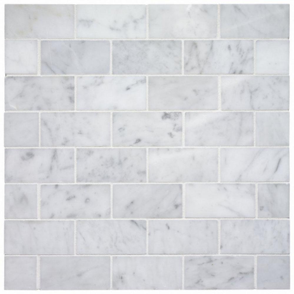 Keystone 1 7/8 x 3 3/4 Staggered Mosaic in Carrara Honed