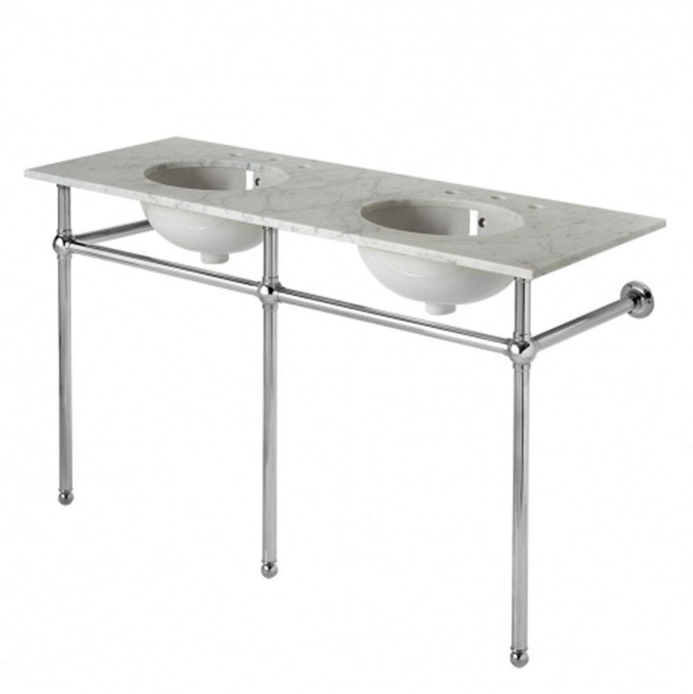 Universal Metal Round Three Leg Double Washstand 56'' x 19 1/2'' x 31