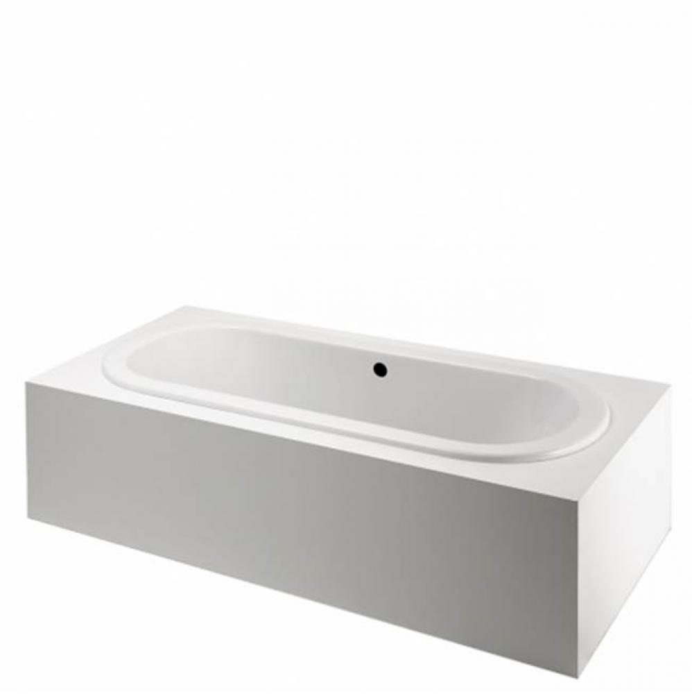 Classic 78 x 39 x 22 Left Hand Whirlpool Oval Bathtub with Center Drain in White