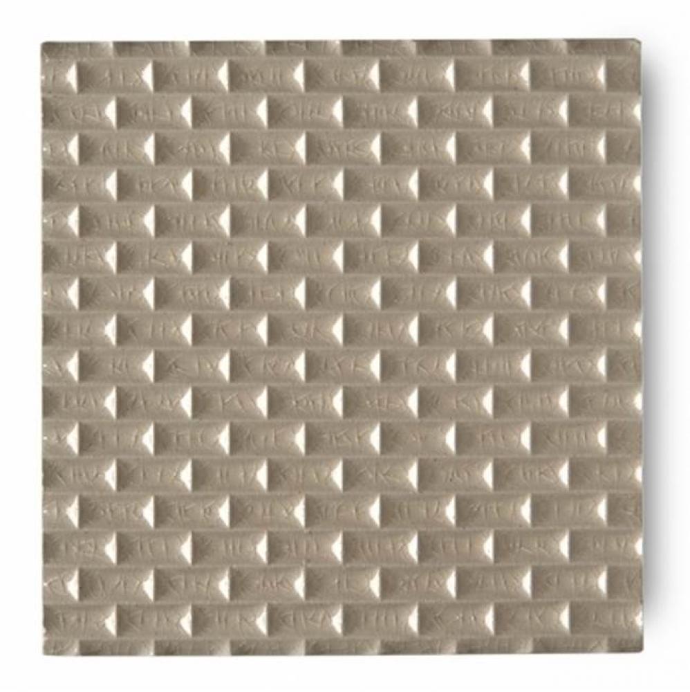 Architectonics Handmade Decorative Field Tile Chip Carved 4 1/4 x 4 1/4 in Shagreen Light  Glossy