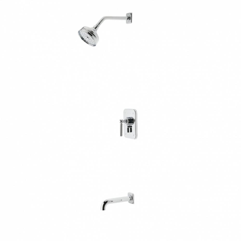 Ludlow Pressure Balance Shower Package with 5'' Shower Rose Head and Tub Spout in