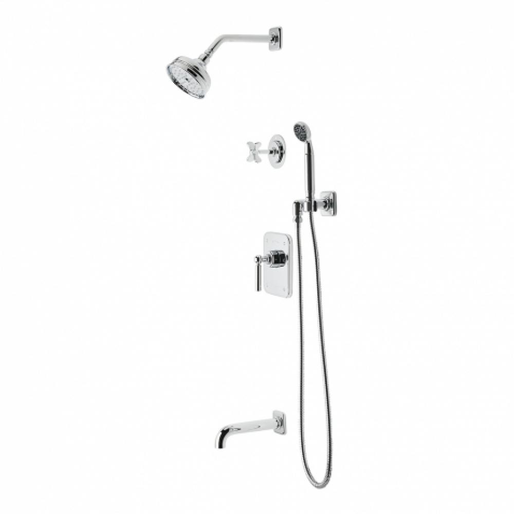 Ludlow Pressure Balance Shower Package with 5'' Shower Rose, Handshower, Tub Spout and