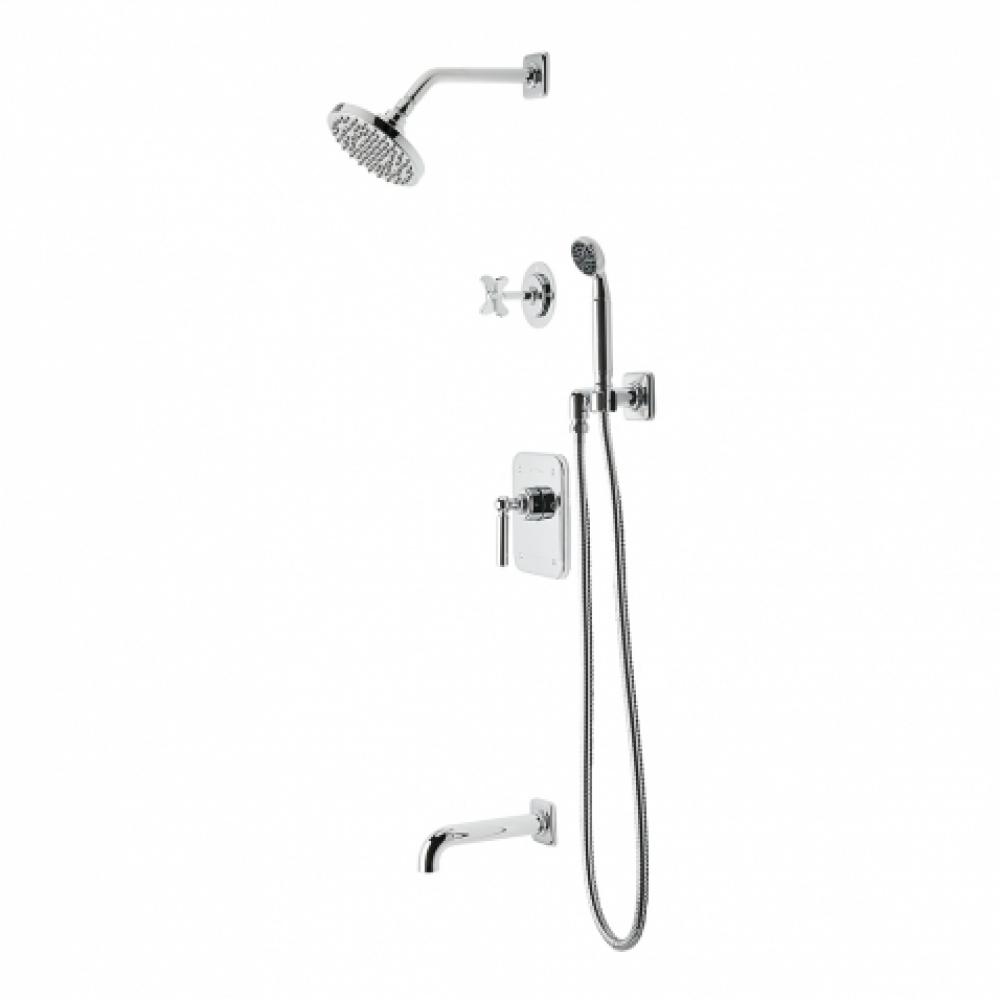 Ludlow Pressure Balance Shower Package with 6'' Rain Shower Head, Handshower, Tub Spout