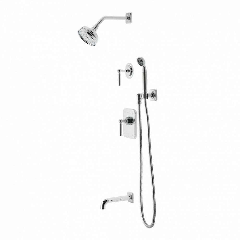 Ludlow Pressure Balance Shower Package with 5'' Shower Rose, Handshower, Tub Spout and