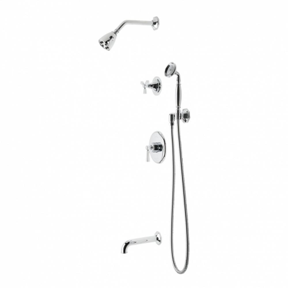 Roadster Pressure Balance Shower Package with 2 3/4'' Head, Handshower, Tub Spout and