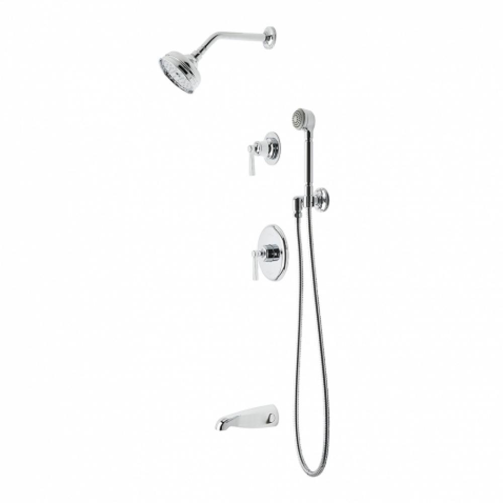 Transit Pressure Balance Shower Package with 5'' Shower Rose, Handshower, Tub Spout and