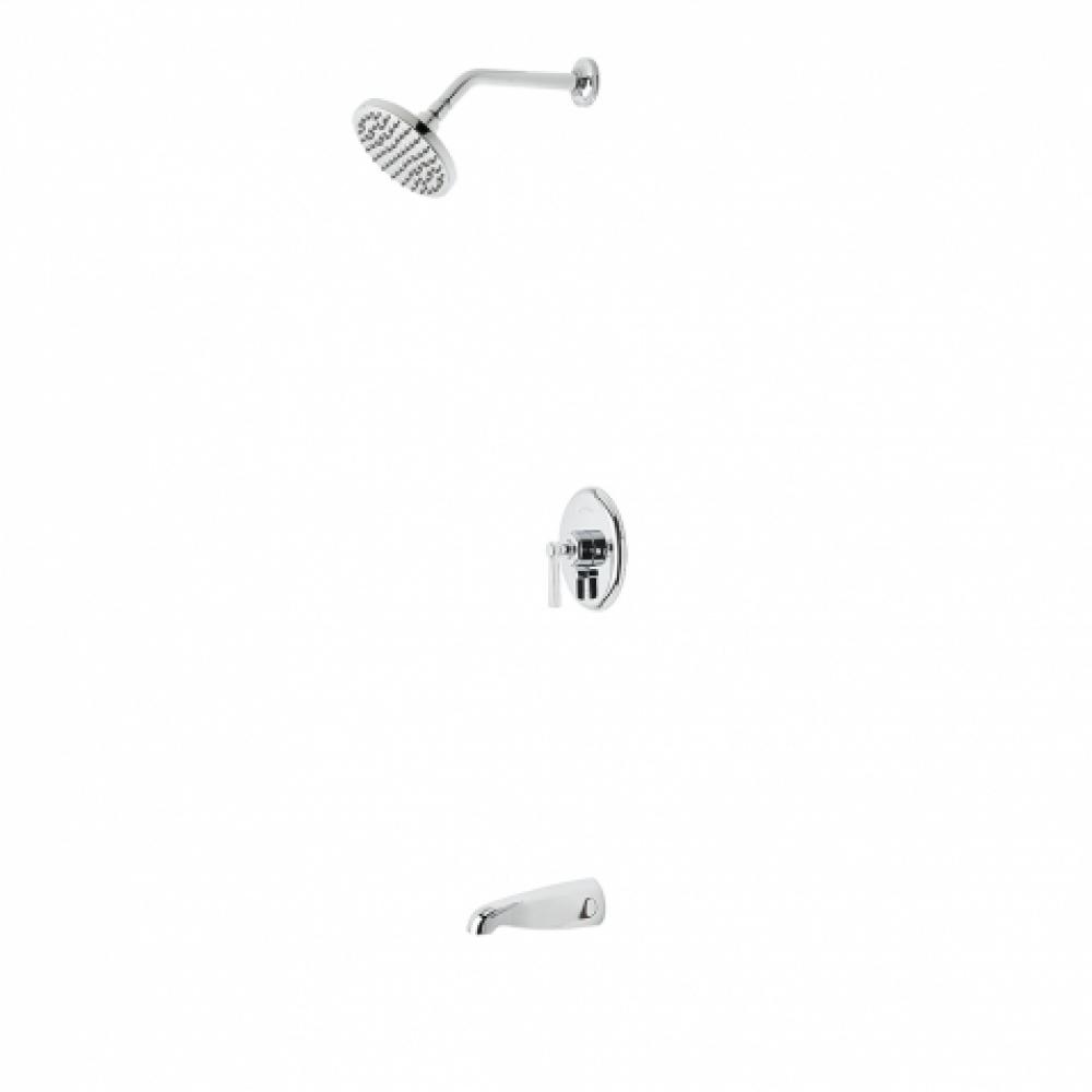 Transit Pressure Balance Shower Package with 6'' Rain Shower Head and Tub Spout in