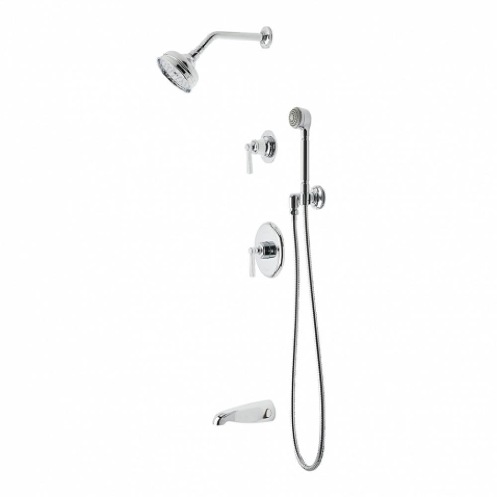 Transit Pressure Balance Shower Package with 5'' Shower Rose, Handshower and Diverter