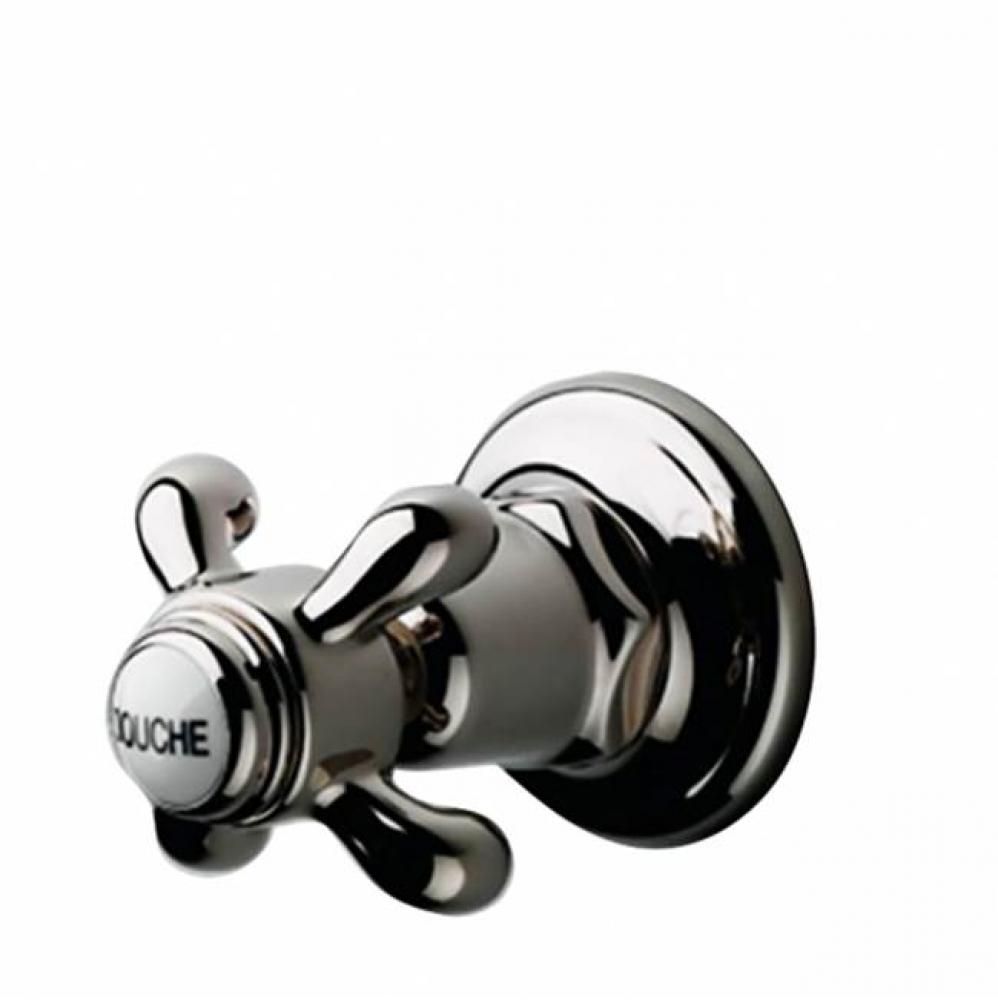Etoile Volume Control Valve Trim with White Porcelain Douche Indice and Metal Cross Handle in