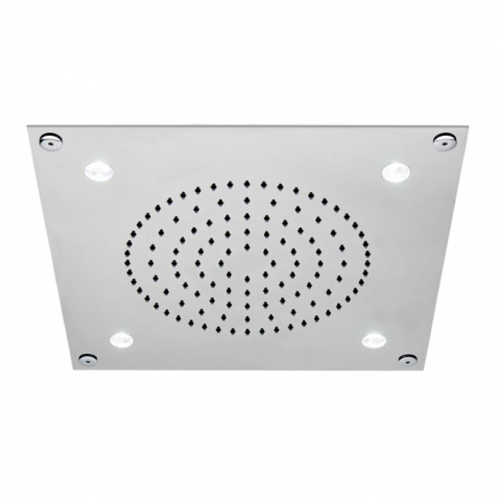 Universal Ceiling Mounted 12'' Recessed Square Shower Head with White Light in