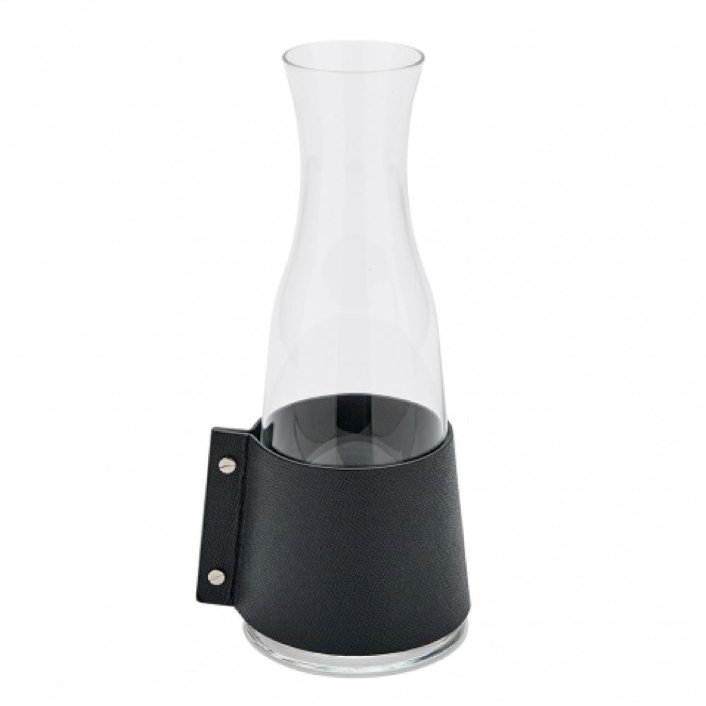 Draper Large Glass and Leather Carafe in