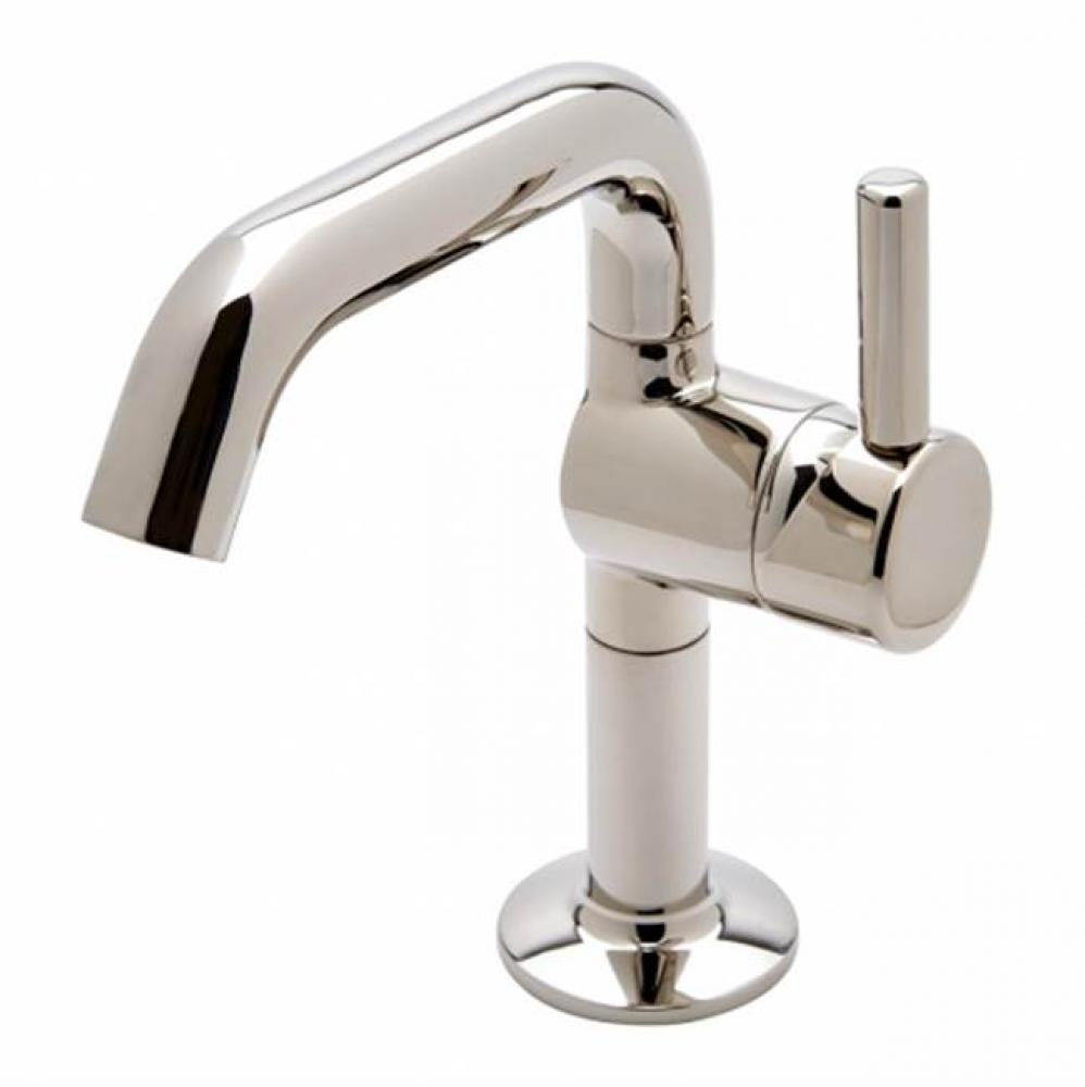 .25 One Hole High Profile Bar Faucet, Short Metal Handle in Matte Nickel,