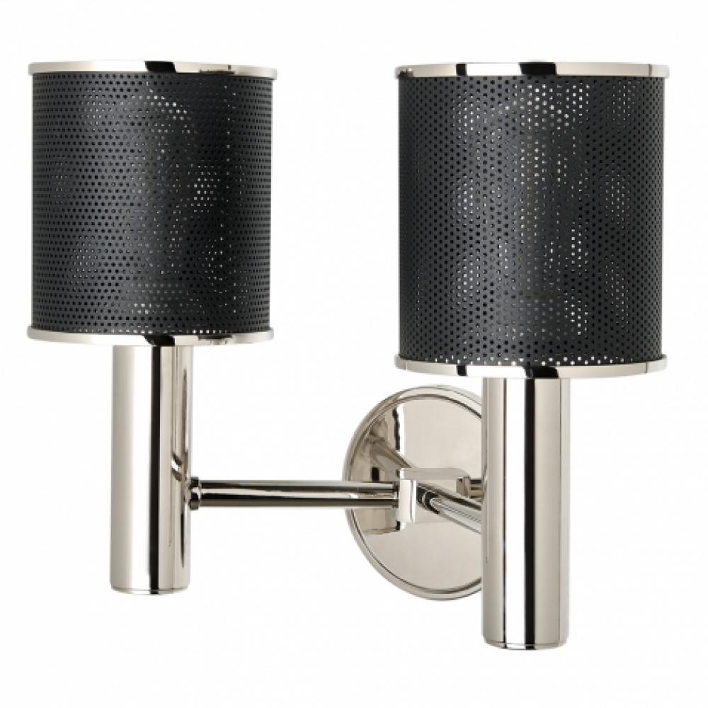 Montecito Wall Mounted Double Arm Sconce with Perforated Shades in