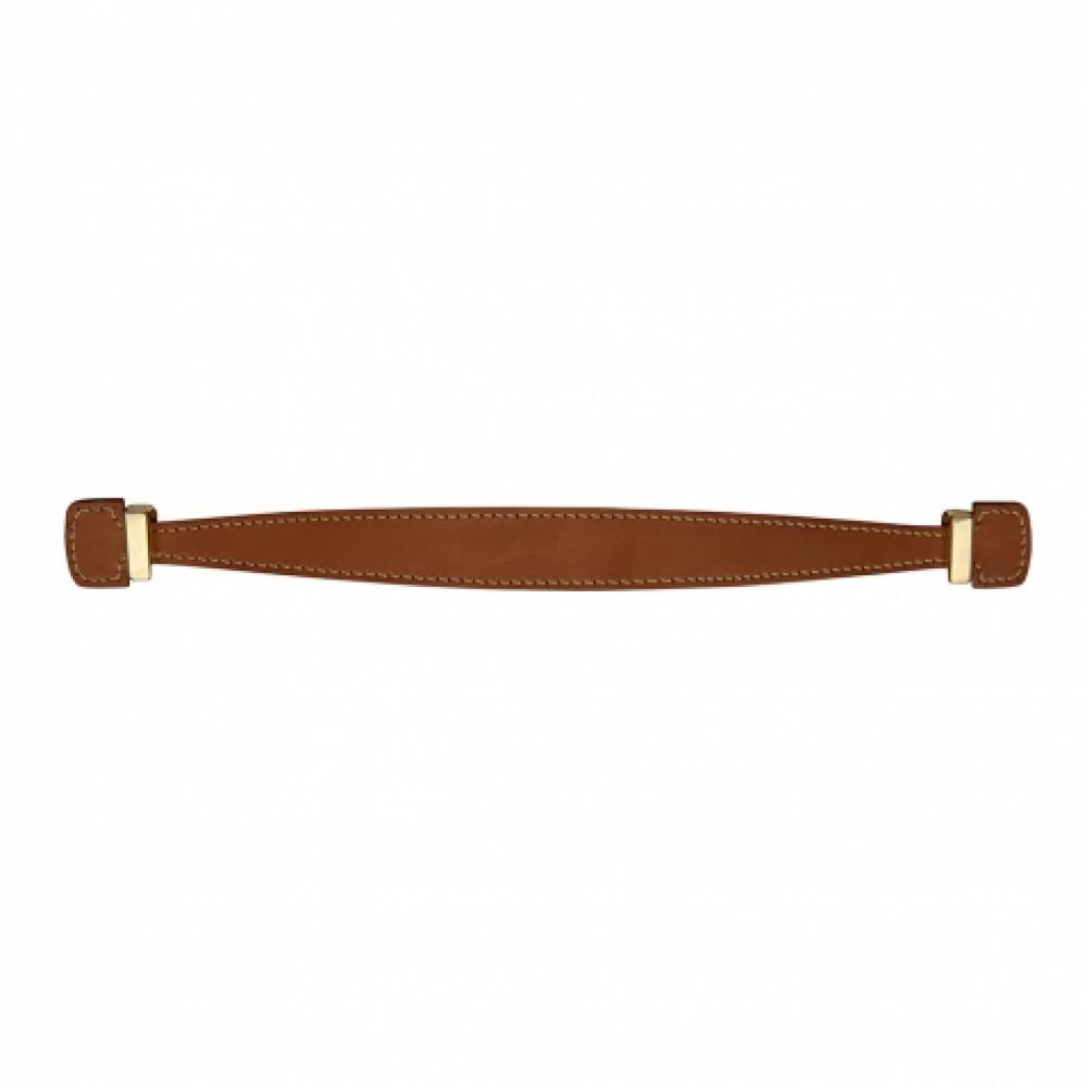 Rockport 12'' Tan Leather Appliance Pull in Unlacquered