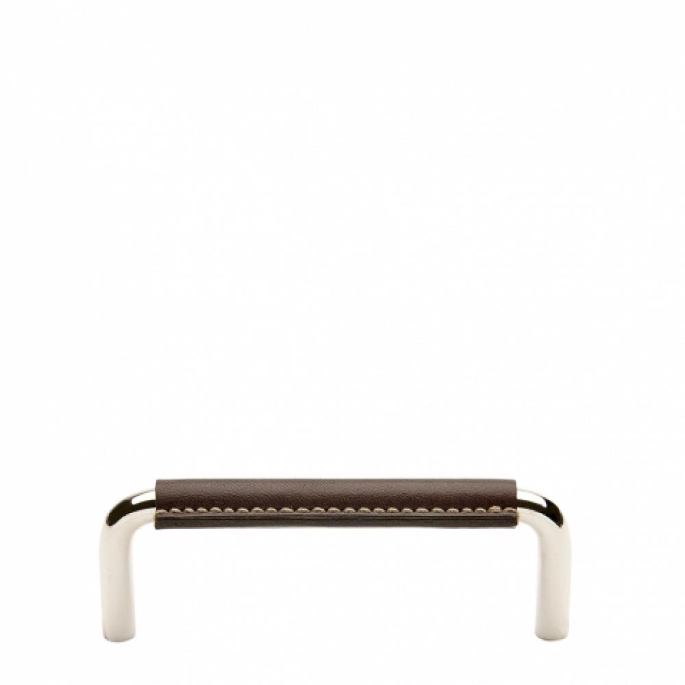 Abbott 4'' Chocolate Leather Pull in Unlacquered