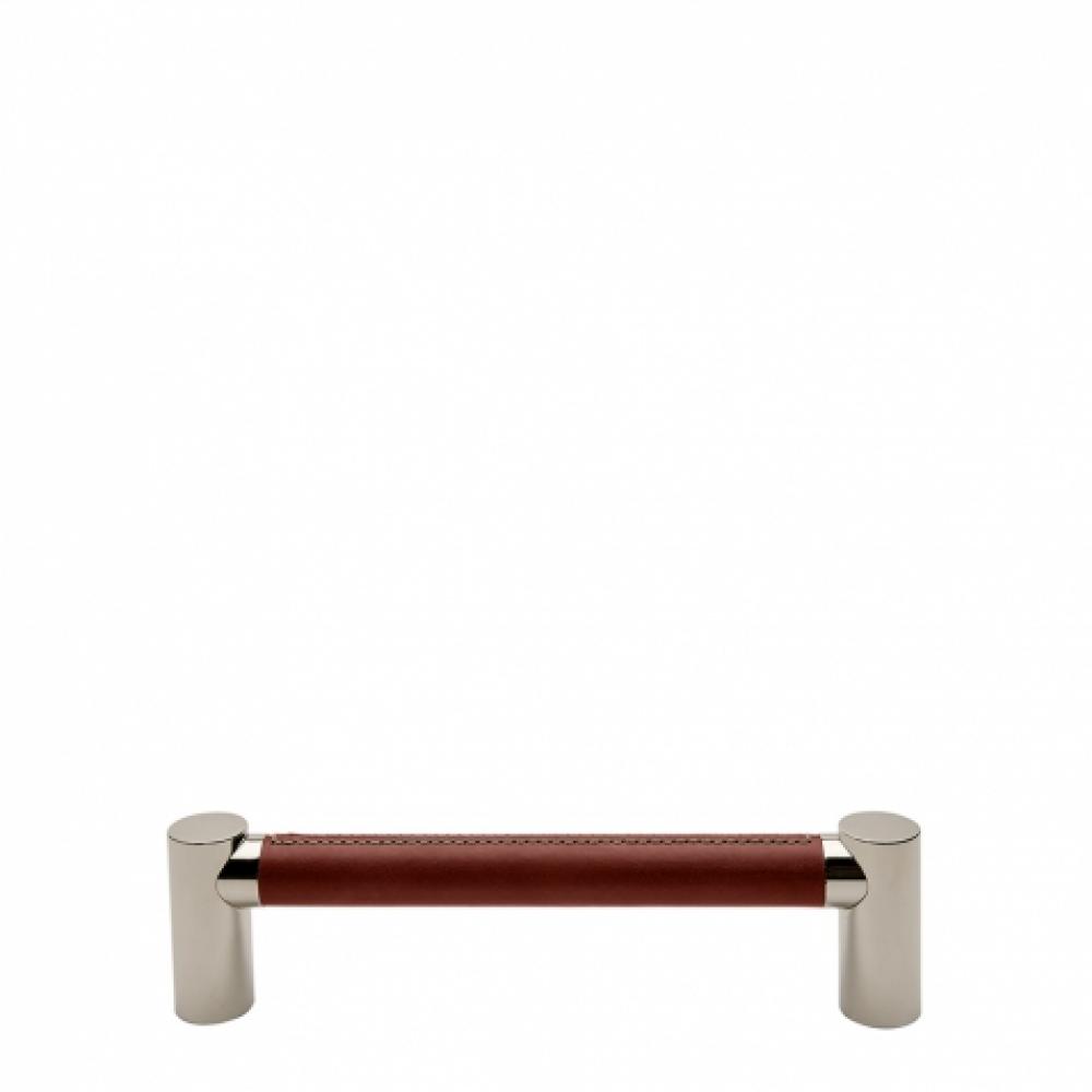 Sonoma 12 Chestnut Leather Pull in Unlacquered Brass