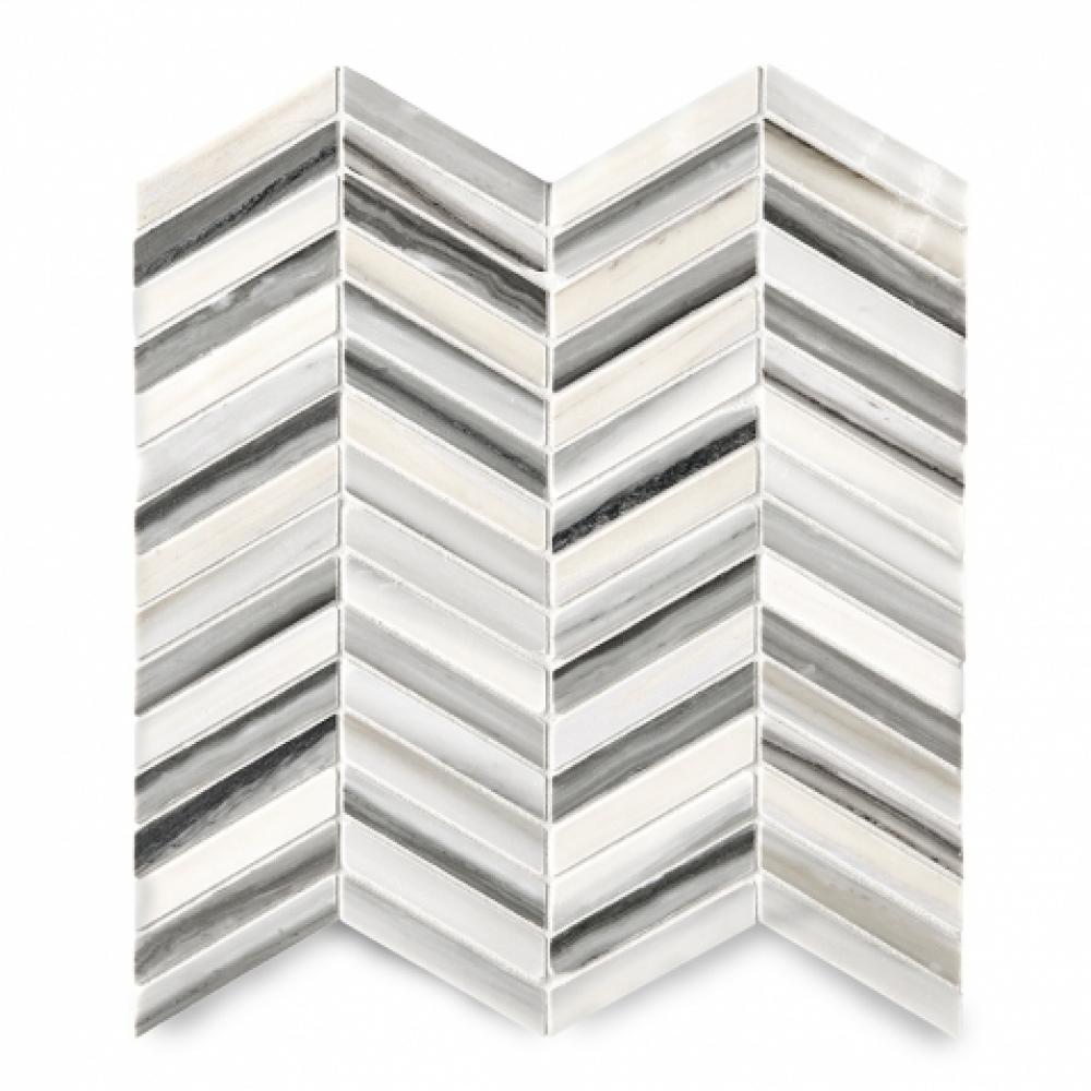 Keystone Chevron Mosaic in Dearborn Polished