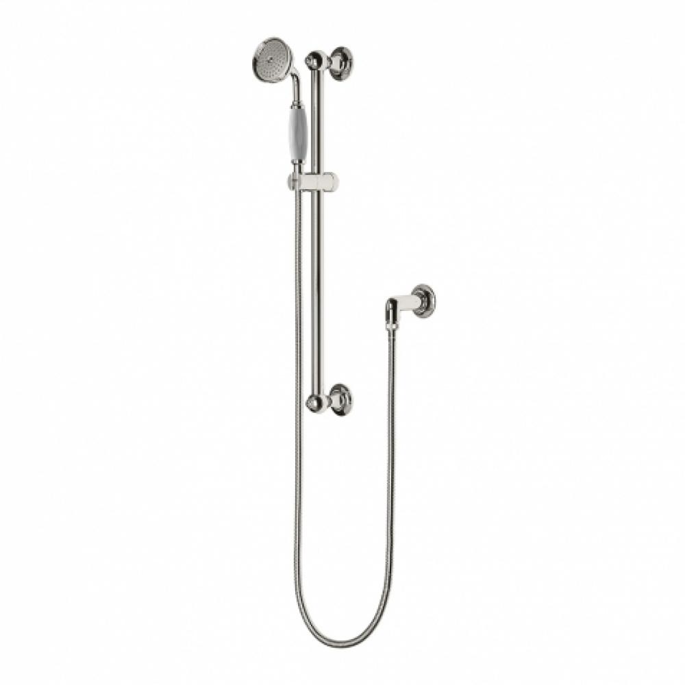 Easton Classic Handshower On Bar with White Porcelain Handle in Unlacquered