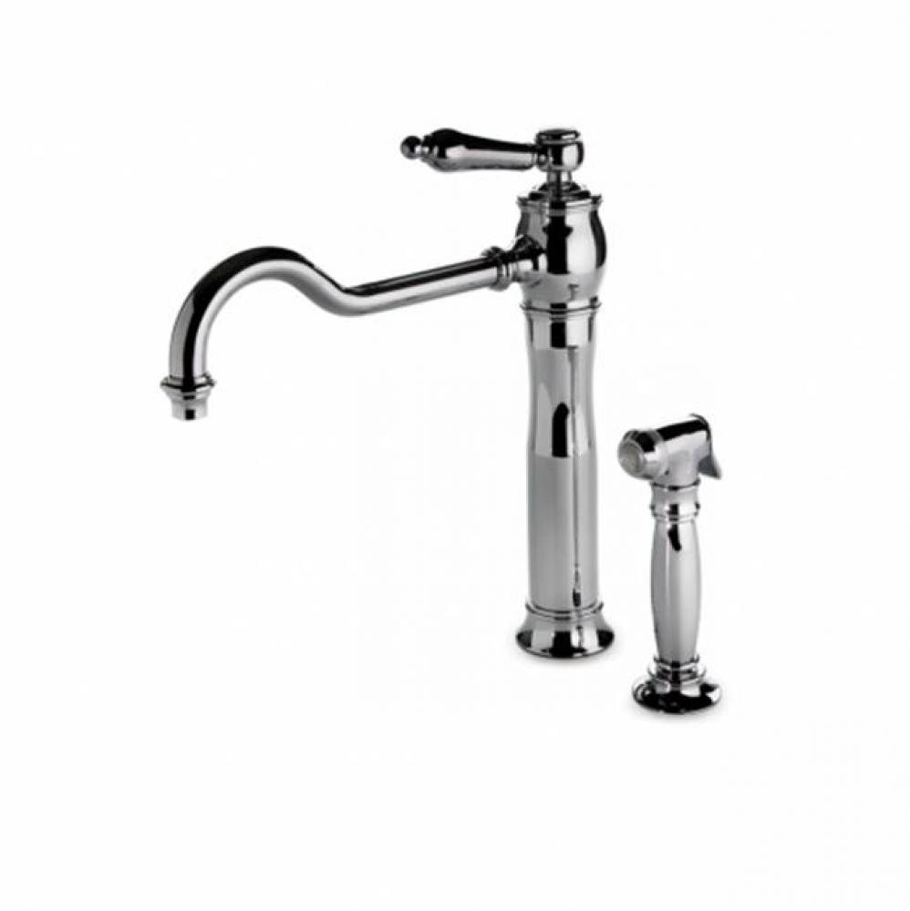 Julia One Hole High Profile Kitchen Faucet, Metal Lever Handle and Spray in