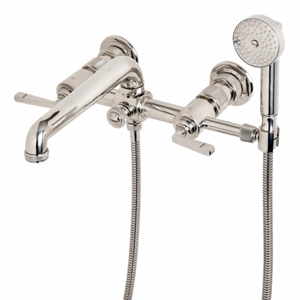 R.W. Atlas Exposed Wall Mounted Tub Filler with Handshower and Lever Handles in