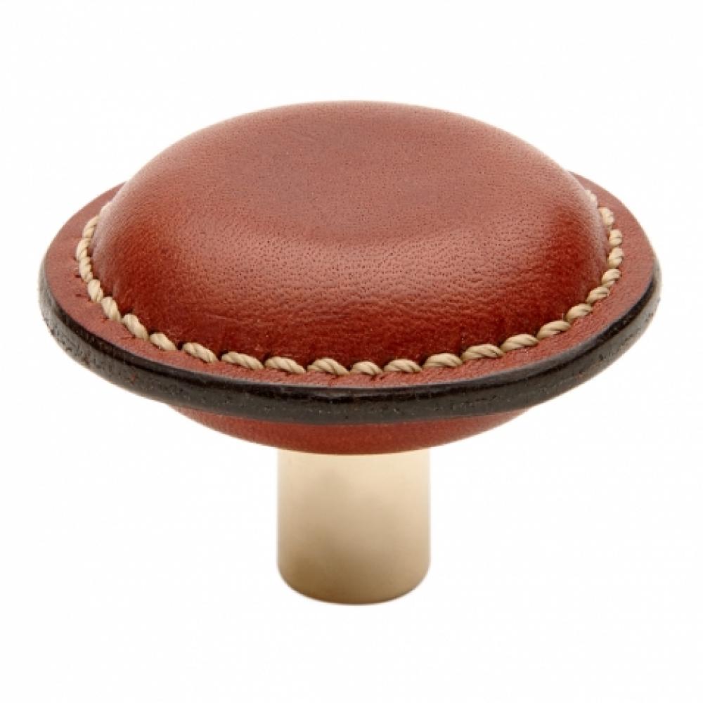 Fallbrook 1 3/4'' Tan Leather Knob in Unlacquered