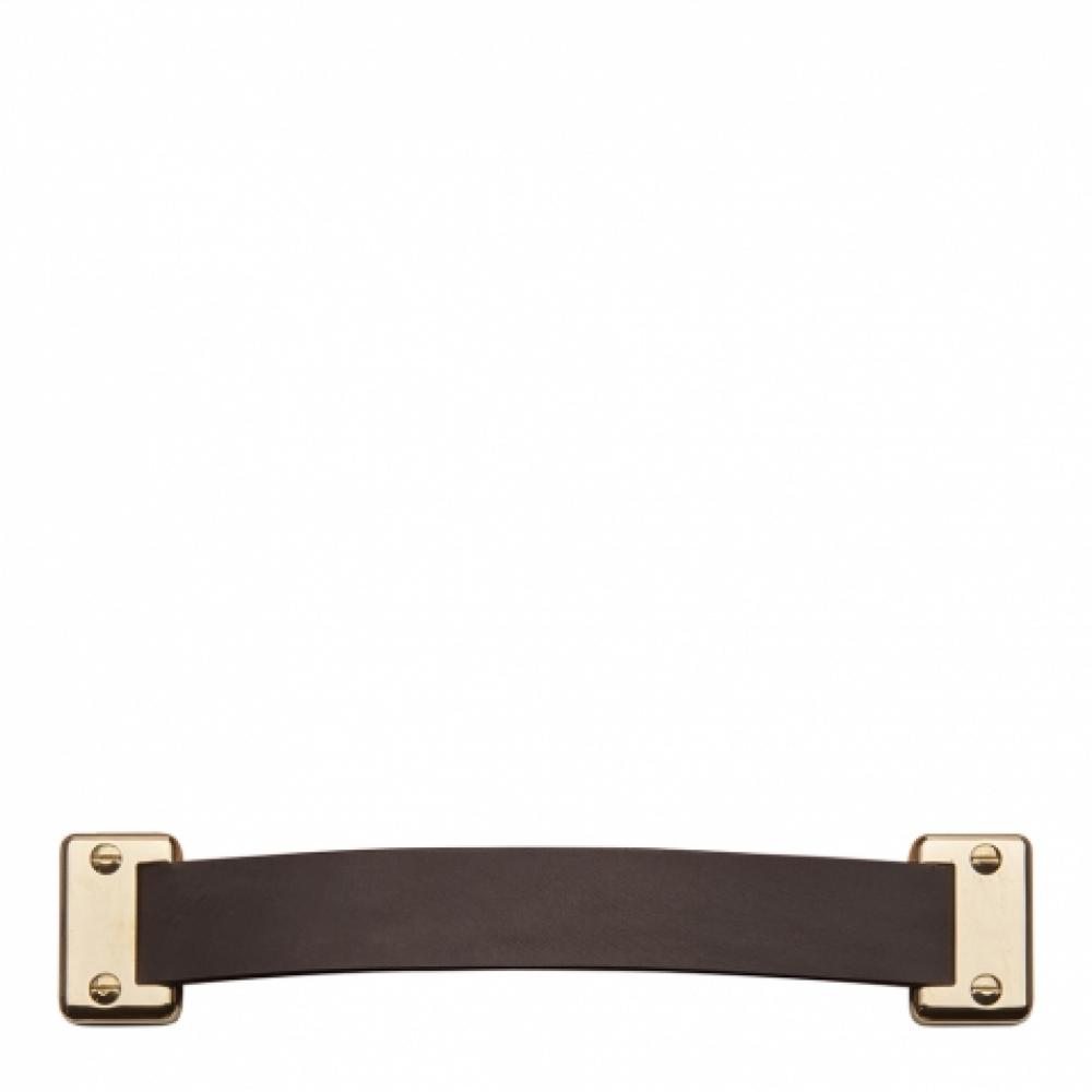 Wilshire 6'' Chocolate Leather Pull in Unlacquered