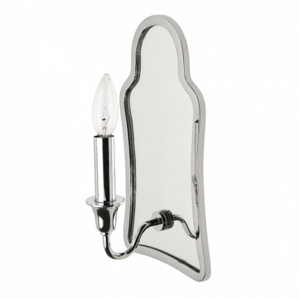 Highgate Wall Mounted Single Arm Sconce with Mirror in Unlacquered