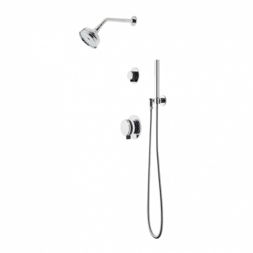 Decibel Pressure Balance Shower Package with 5'' Shower Rose, Handshower and Diverter
