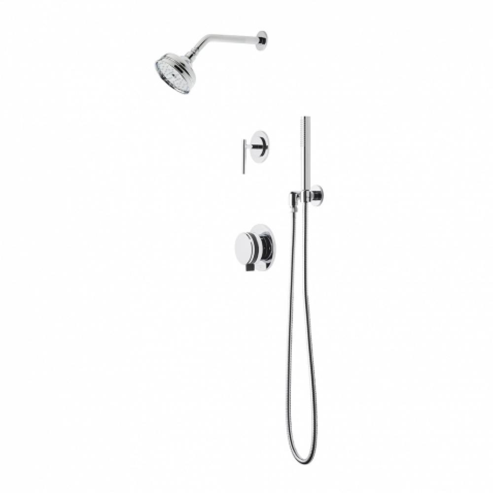 Decibel Pressure Balance Shower Package with 5'' Shower Rose, Handshower and Diverter